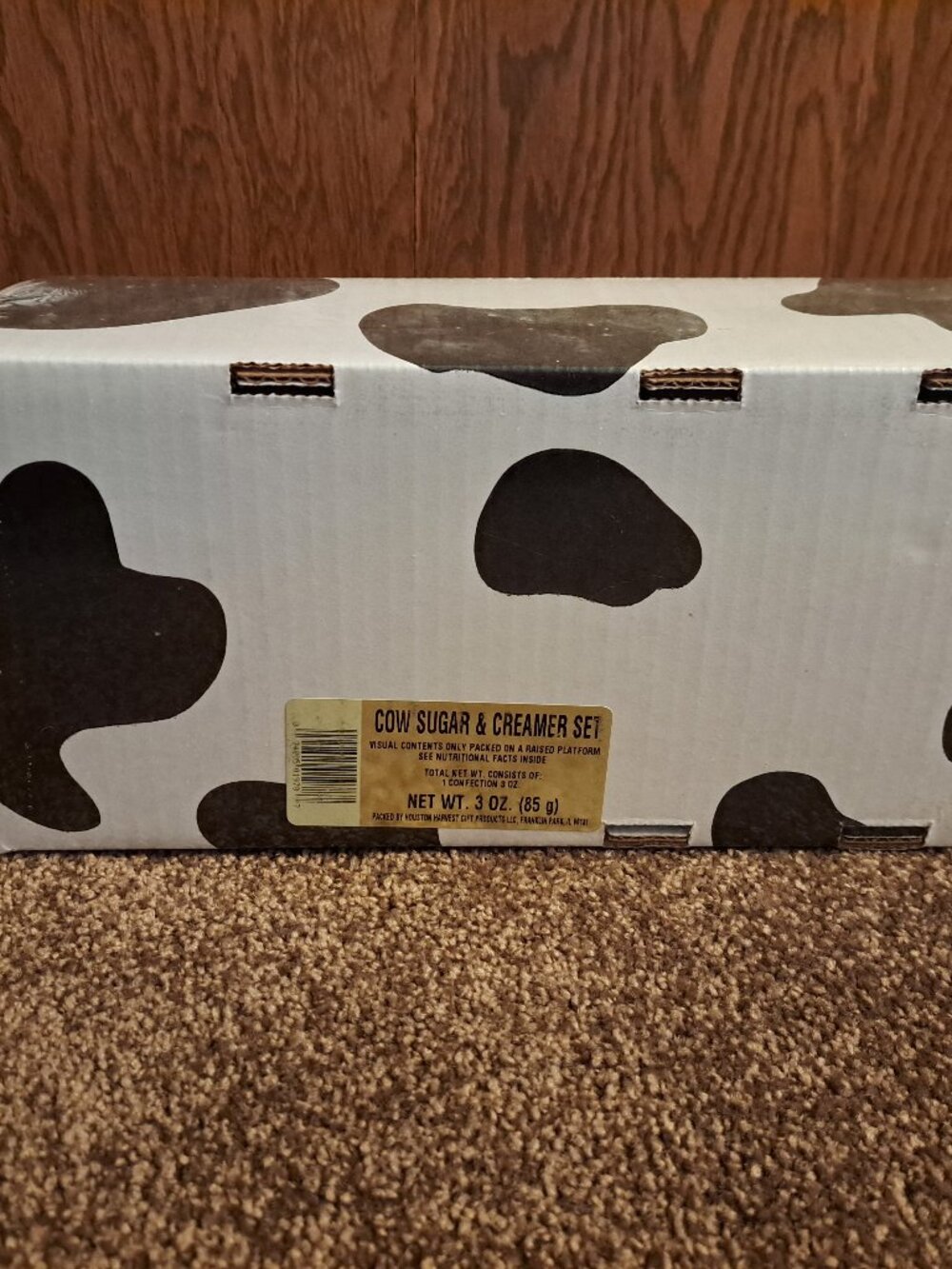 NIB Vintage Houston Harvest Ceramic Cow Sugar Bowl & Creamer Set Black White - Picture 2 of 5